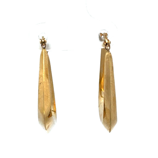9ct yellow gold hoop earrings weighing 2.1g, classic jewelry with smooth circular design, by Reeves and Sons.