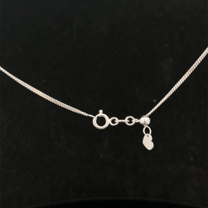 9ct white gold chain weighing 2.7g, featuring a delicate link design, from Reeves and Sons.