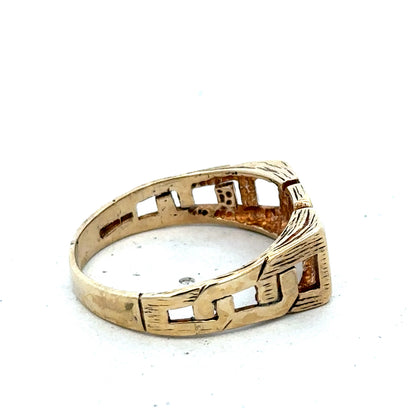 9ct yellow gold DAD ring by Reeves and Sons, size X1/2, featuring a classic design and polished finish.