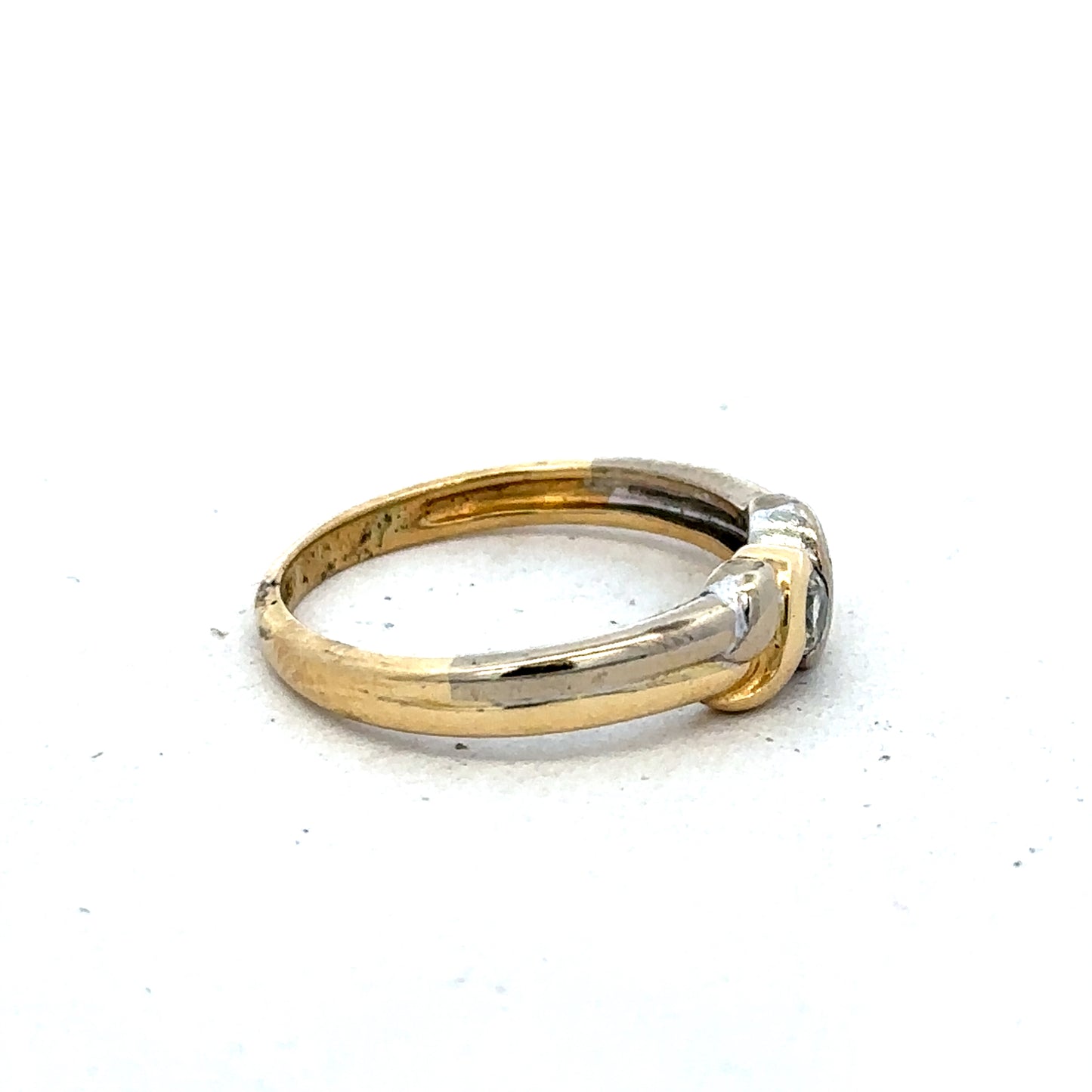 18ct yellow gold diamond ring in size N1/2 by Reeves and Sons, featuring a sparkling diamond setting.