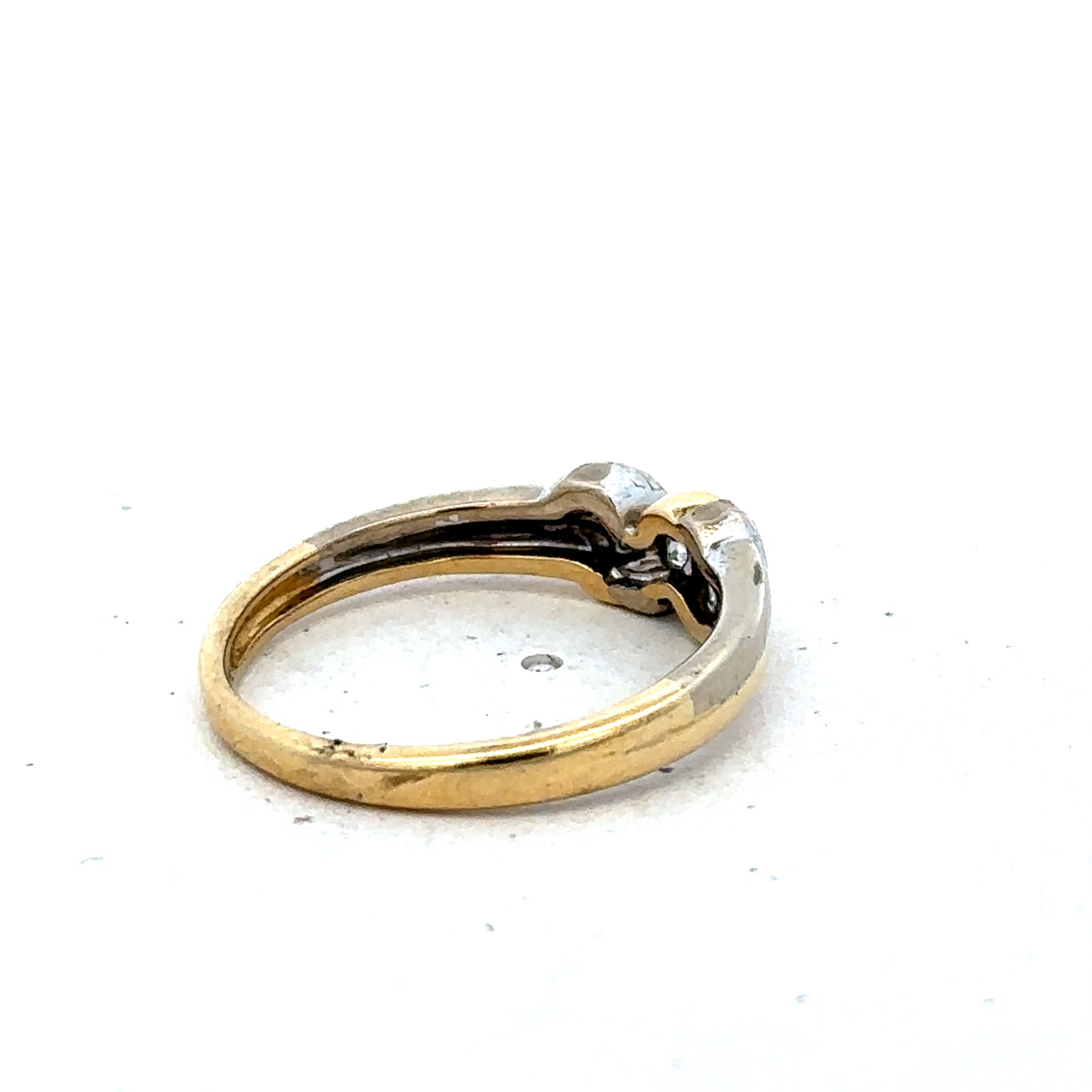 18ct yellow gold diamond ring in size N1/2 by Reeves and Sons, featuring sparkling diamonds and a classic design.