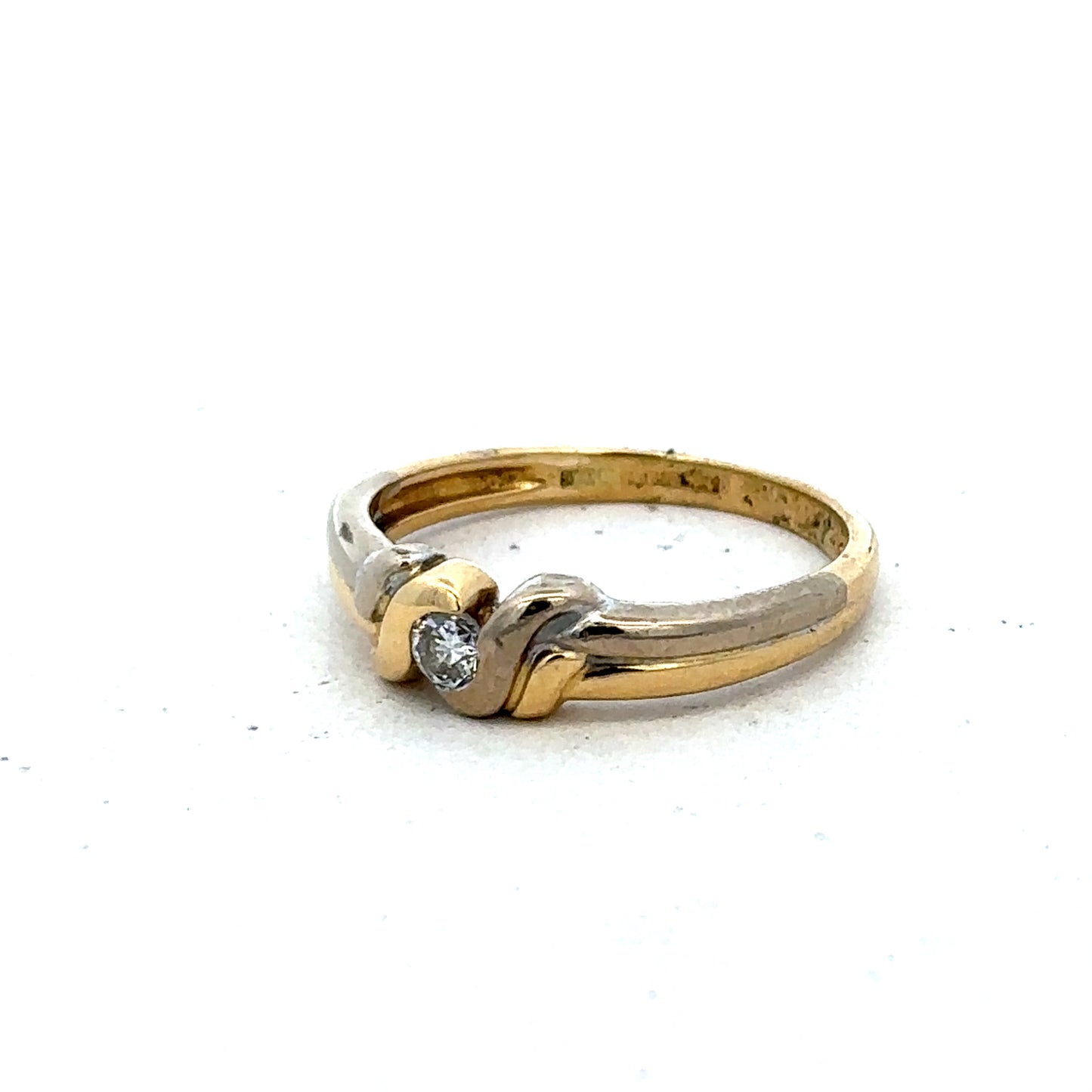 18ct yellow gold diamond ring in size N1/2 with sparkling diamonds, crafted by Reeves and Sons.