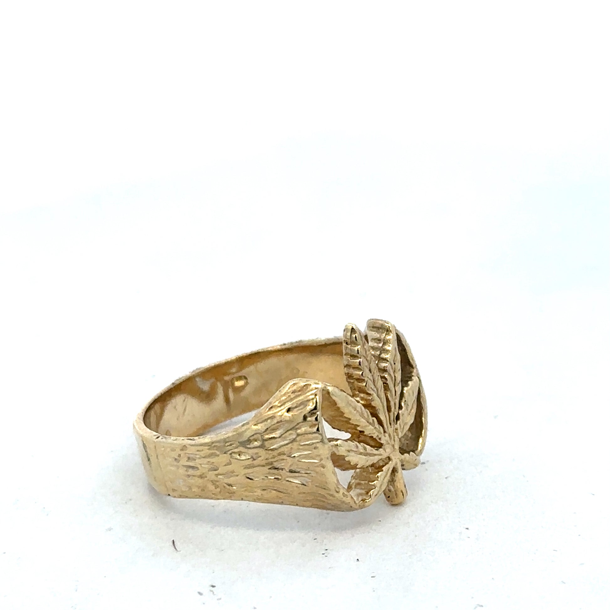 9ct yellow gold ring in size U1/2 with a smooth band, crafted by Reeves and Sons.