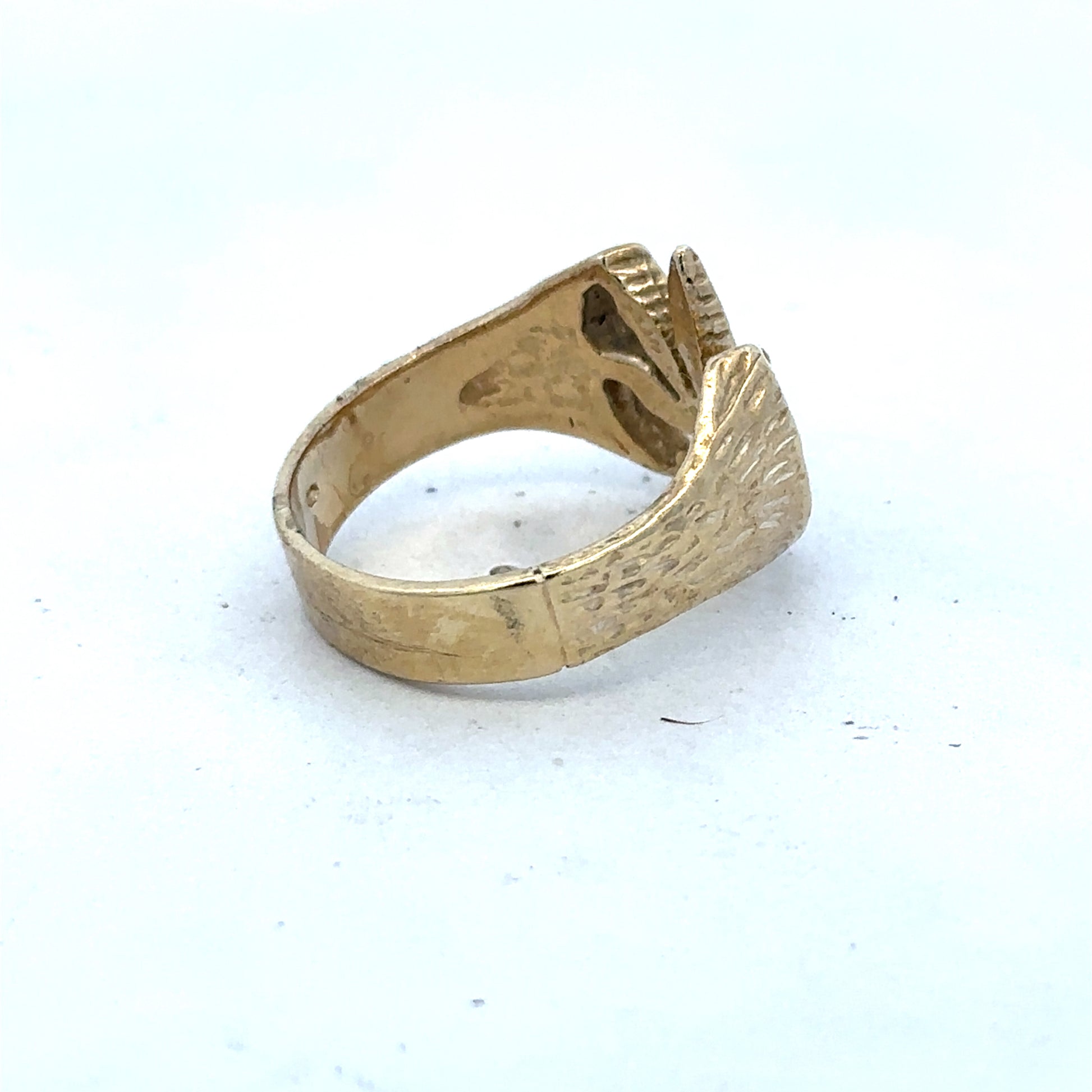 9ct yellow gold ring size U1/2 with a smooth polished band, crafted by Reeves and Sons.
