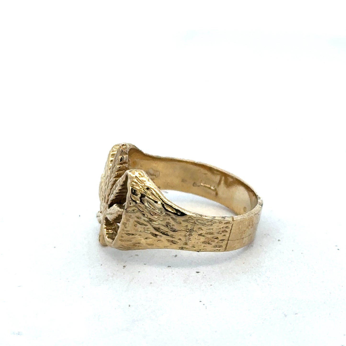 9ct yellow gold ring in size U1/2 by Reeves and Sons, featuring a smooth polished band and elegant design.