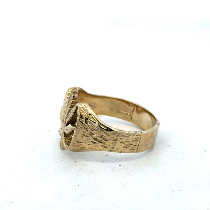 9ct yellow gold ring in size U1/2 by Reeves and Sons, featuring a smooth polished band and elegant design.