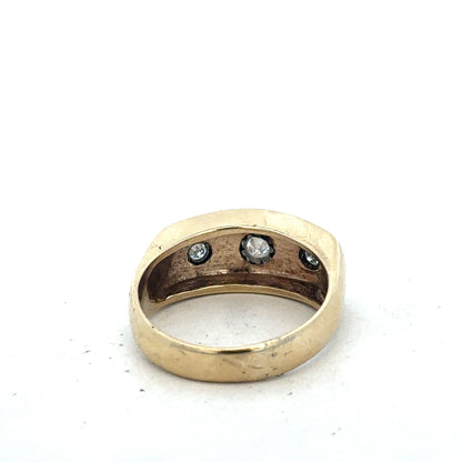 9ct yellow gold diamond ring in size T1/2 by Reeves and Sons, featuring a sparkling diamond set in a classic band.