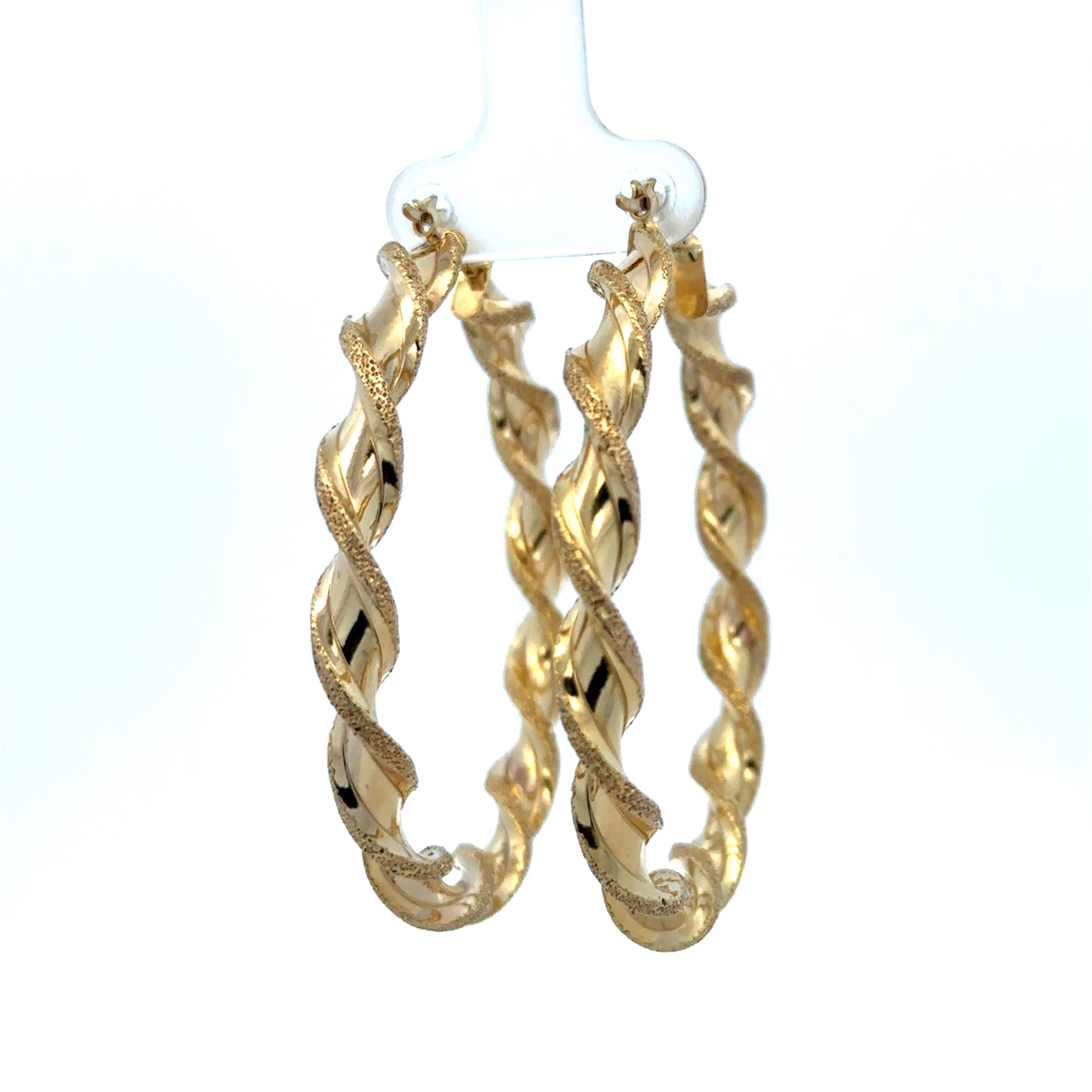 9ct yellow gold hoop earrings with a 5.8g weight from Reeves and Sons, showcasing classic round hoop design.