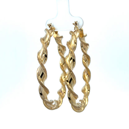 9ct yellow gold hoop earrings with a 5.8g weight from Reeves and Sons, showcasing classic round hoop design.