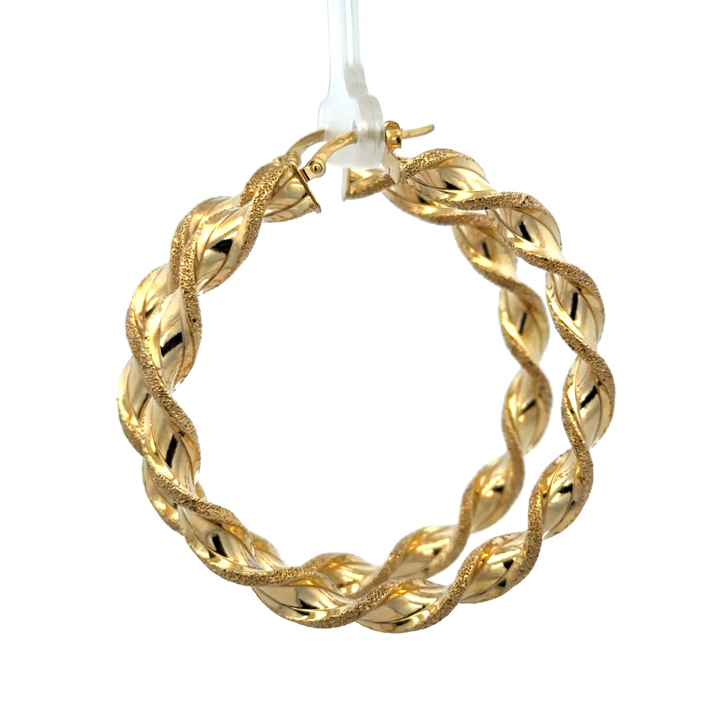 9ct yellow gold hoop earrings weighing 5.8g, featuring classic circular design from Reeves and Sons.