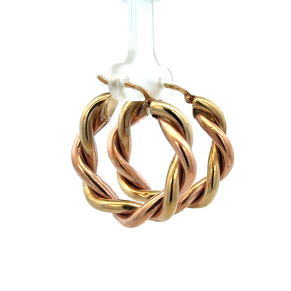 9ct yellow gold hoop earrings weighing 4.8g, stylish and classic jewelry by Reeves and Sons, shown in a close-up image.