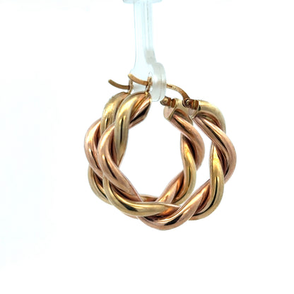 9ct yellow gold hoop earrings weighing 4.8g, from Reeves and Sons, featuring classic round hoops with polished finish.