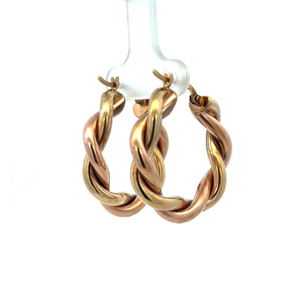 9ct yellow gold hoop earrings by Reeves and Sons, featuring a polished finish and a classic hoop design.