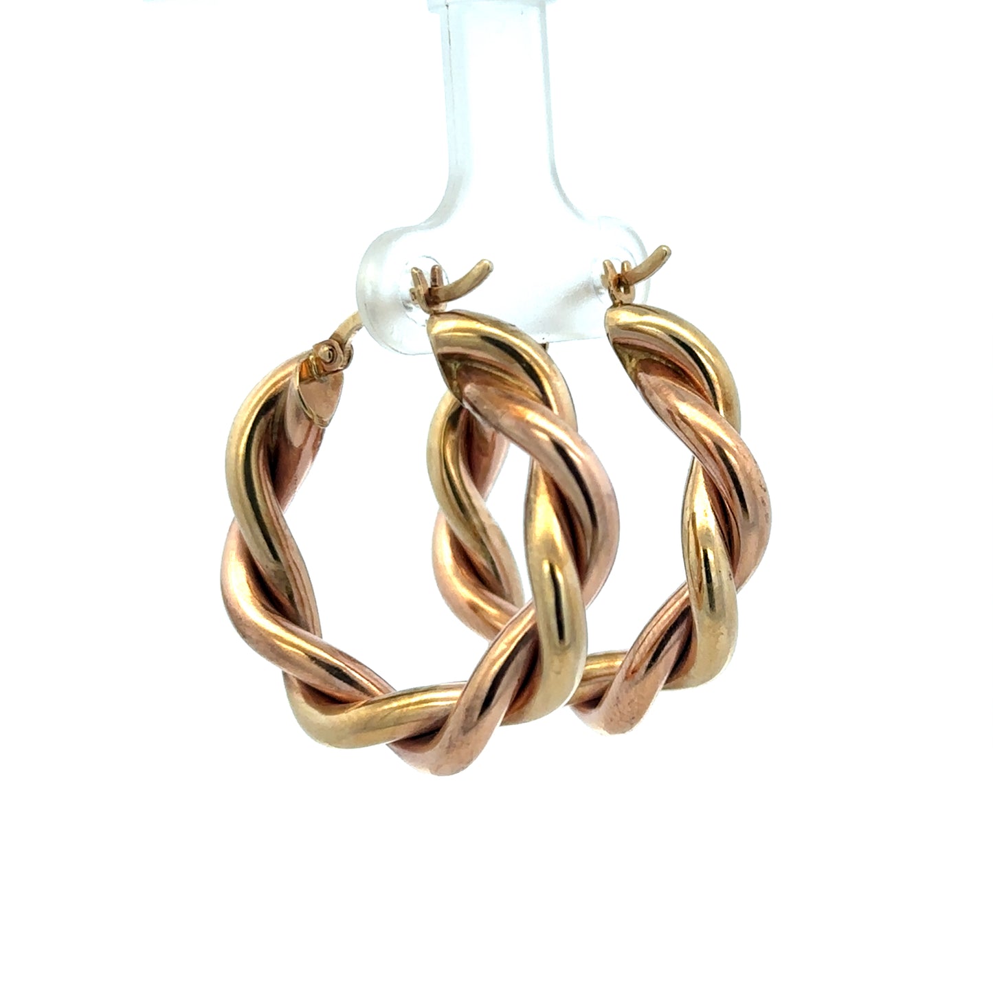 9ct yellow gold hoop earrings from Reeves and Sons, lightweight and shiny, weight 4.8g, perfect for everyday wear.