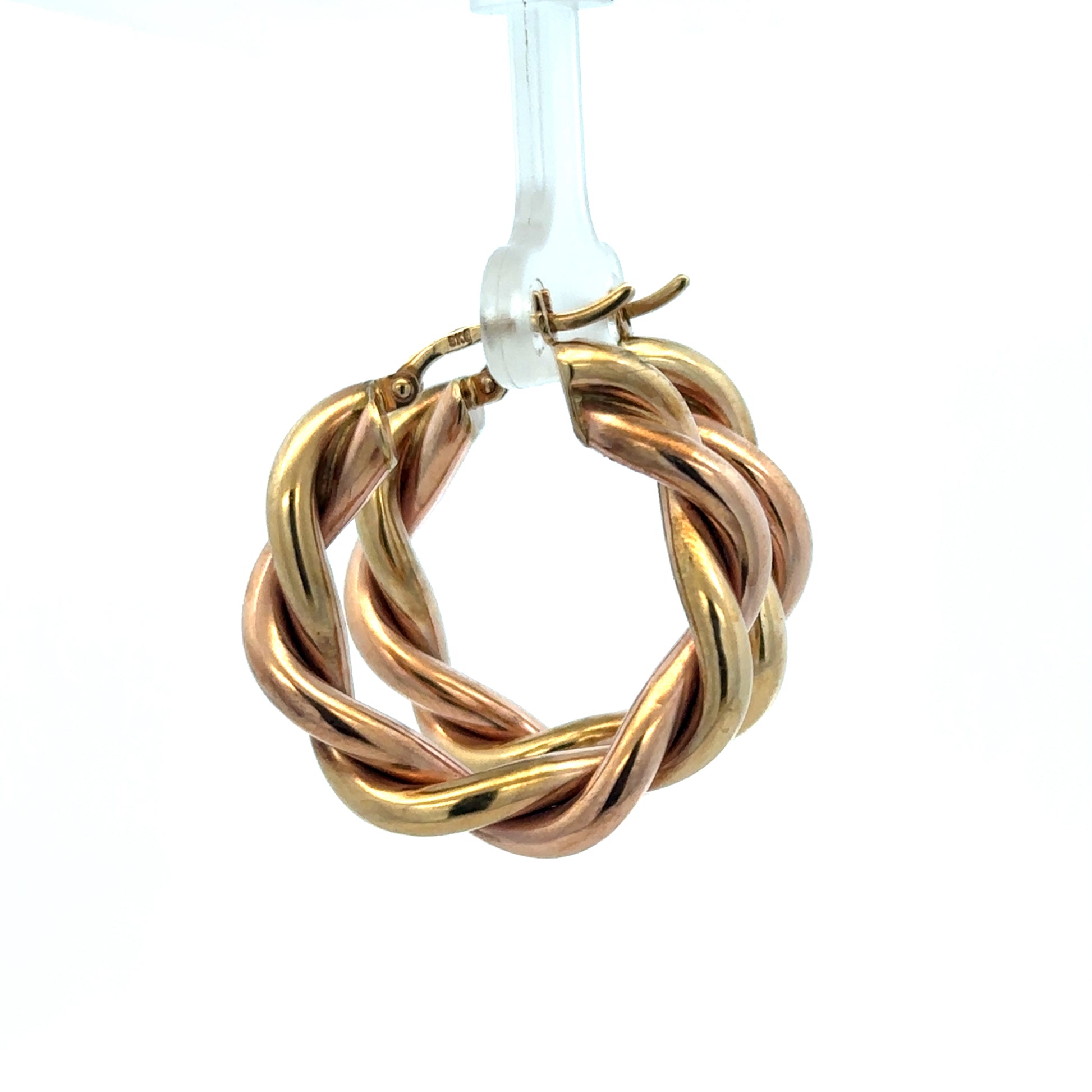 9ct yellow gold hoop earrings weighing 4.8g, featuring a classic circular design, from Reeves and Sons.
