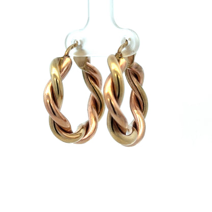 9ct yellow gold hoop earrings weighing 4.8g, stylish jewelry from Reeves and Sons displayed on a neutral background.