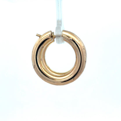 9ct yellow gold hoop earrings from Reeves and Sons, 4.5g, showcasing shiny, smooth circular design for elegant ear adornment.