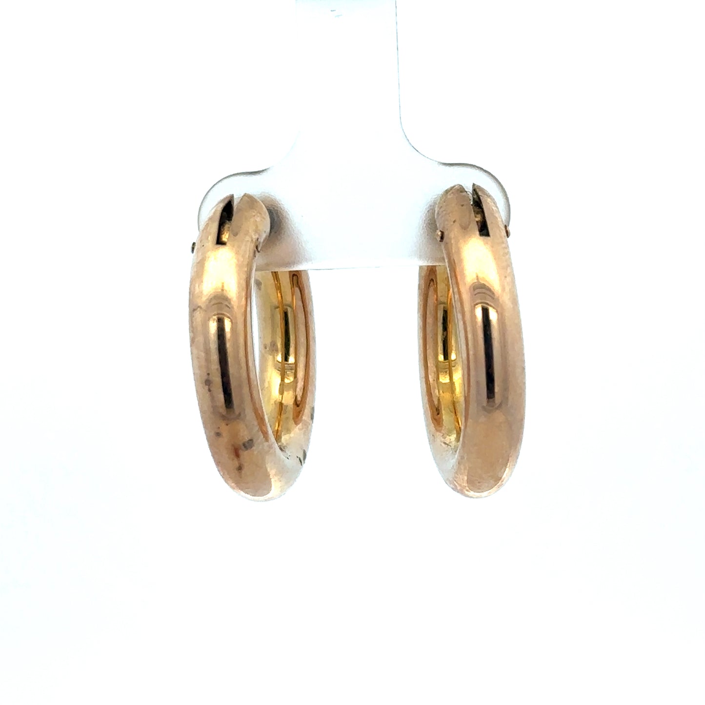 Reeves and Sons 9ct yellow gold hoop earrings with a 4.5g weight, showcasing classic round design and polished finish.
