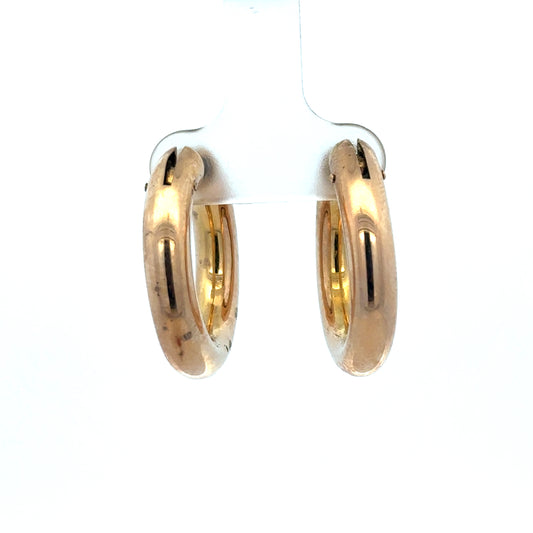 Reeves and Sons 9ct yellow gold hoop earrings with a 4.5g weight, showcasing classic round design and polished finish.