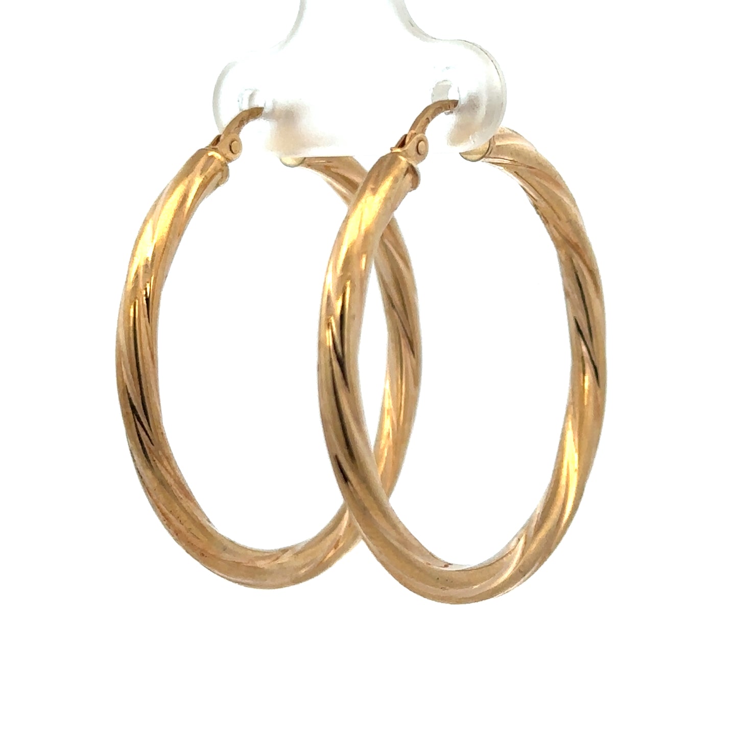 Reeves and Sons 9ct yellow gold hoop earrings, lightweight 2.5g, featuring a classic circular design, shiny finish.