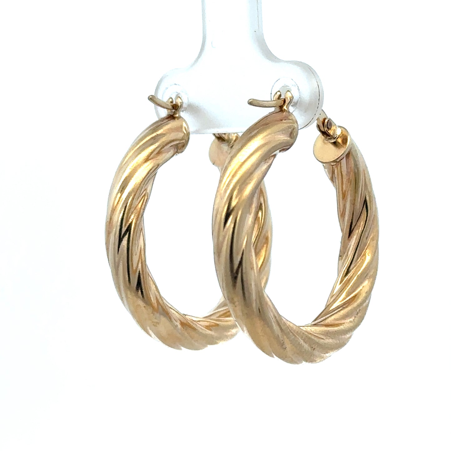 9ct yellow gold hoop earrings by Reeves and Sons, 5.5g, showcasing polished, classic hoop design for elegant ear jewelry.