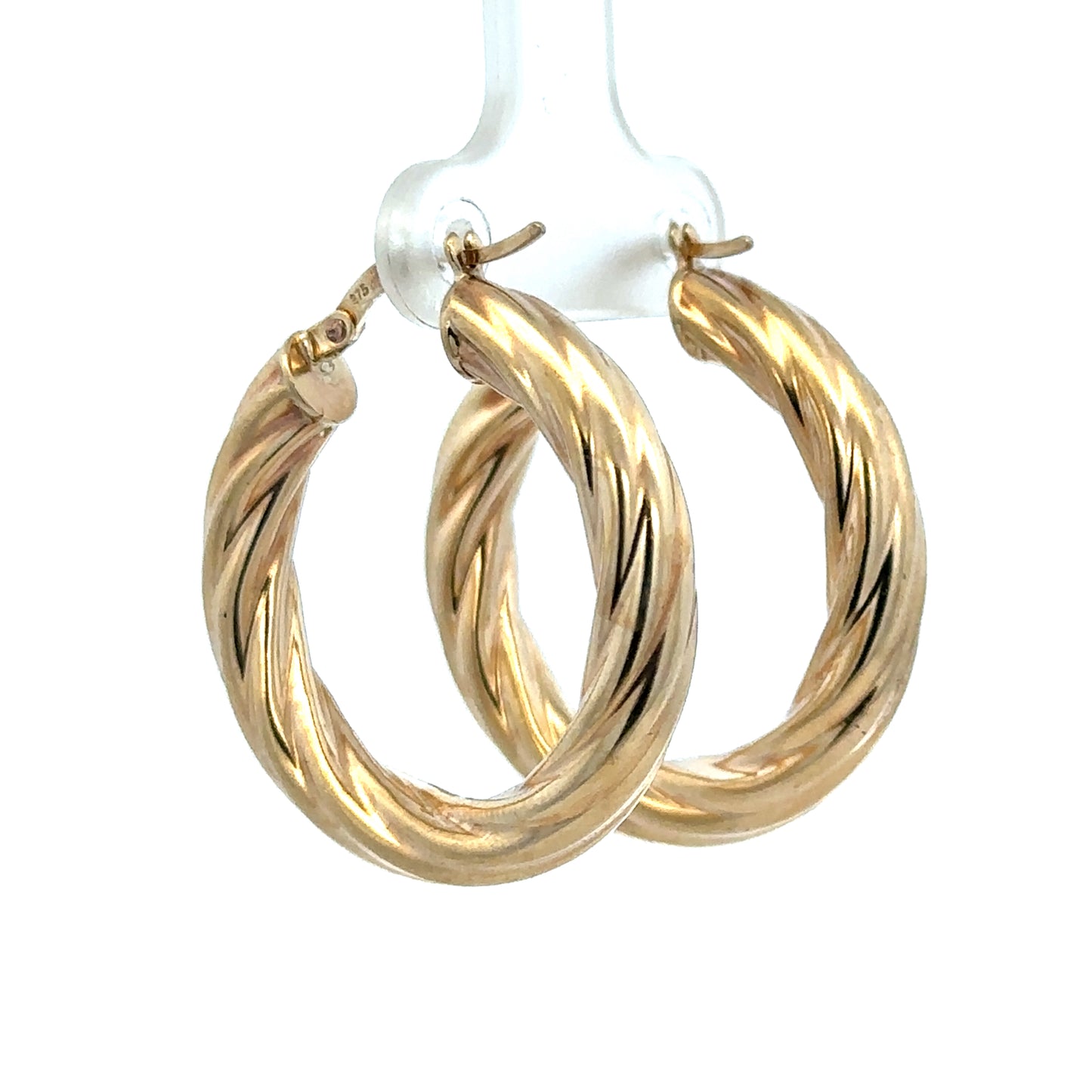 Reeves and Sons 9ct yellow gold hoop earrings with a 5.5g weight, showcasing smooth, classic hoop design.