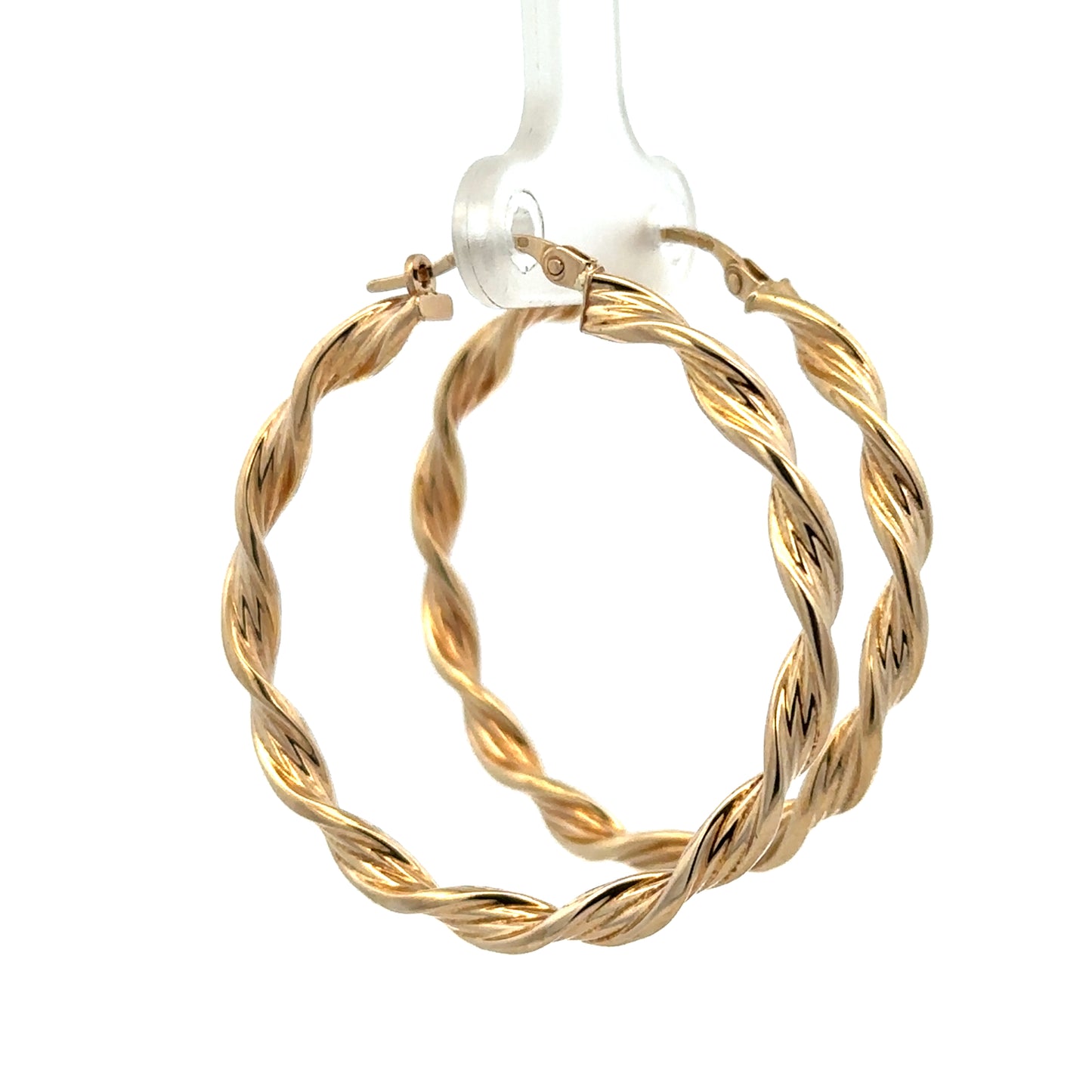 9ct yellow gold hoop earrings weighing 3g, featuring a classic circular design with polished finish, by Reeves and Sons.
