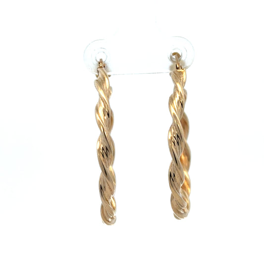 9ct yellow gold hoop earrings weighing 3g, featuring classic circular design, by Reeves and Sons.