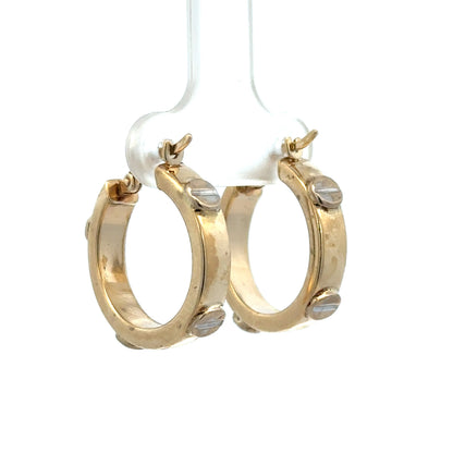9ct yellow gold hoop earrings weighing 2.9g, featuring classic circular design, by Reeves and Sons.
