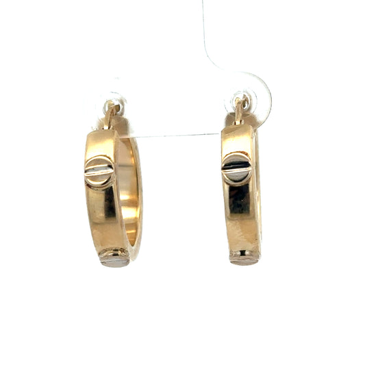 9ct yellow gold hoop earrings by Reeves and Sons, lightweight 2.9g, featuring classic circular design for elegant wear.