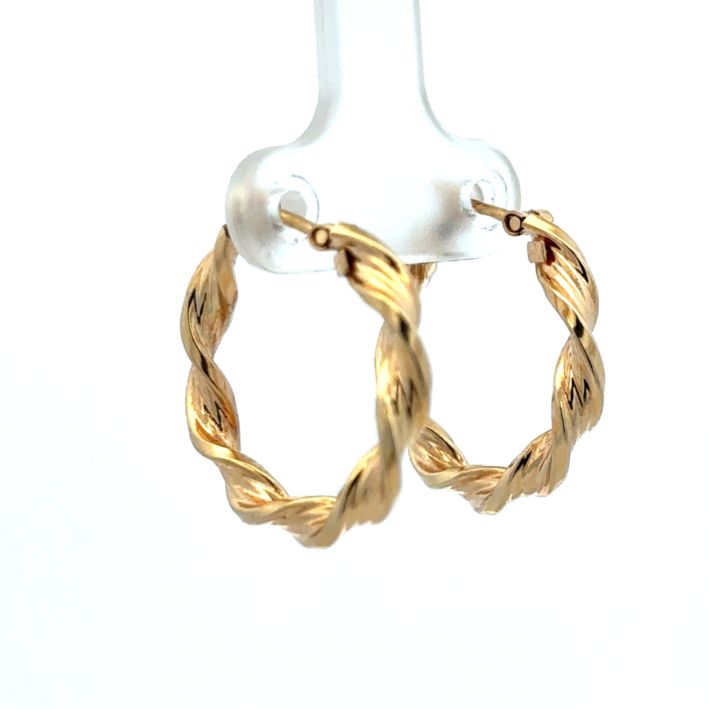9ct yellow gold hoop earrings weighing 1.8g, stylish and lightweight jewelry by Reeves and Sons, shown in the product image.