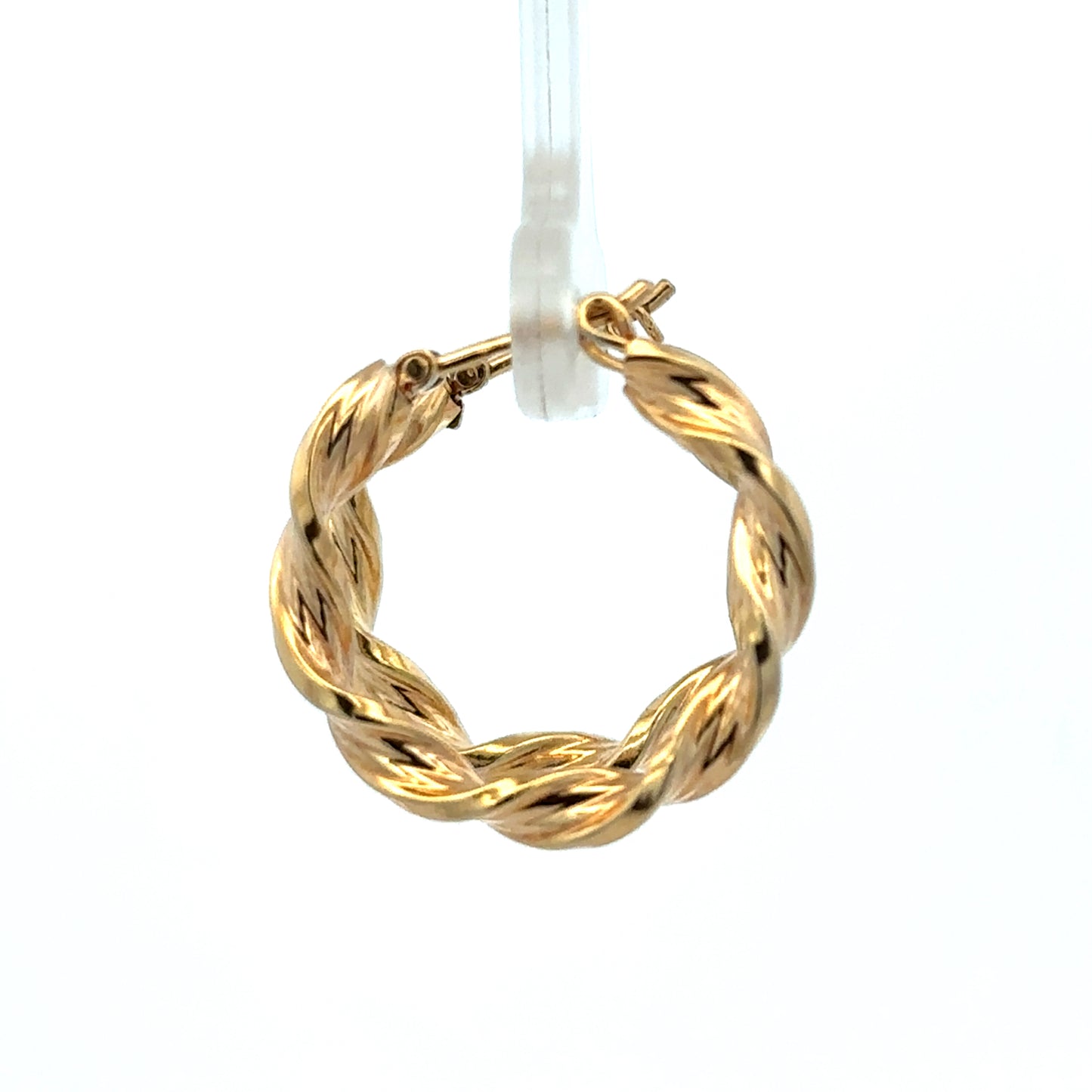 9ct yellow gold hoop earrings by Reeves and Sons, lightweight 1.8g, featuring classic round hoops for elegant style.