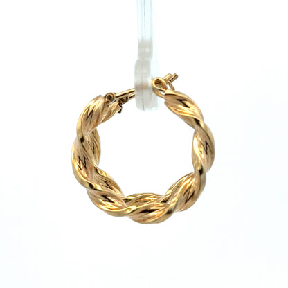 9ct yellow gold hoop earrings by Reeves and Sons, lightweight 1.8g, featuring classic round hoops for elegant style.