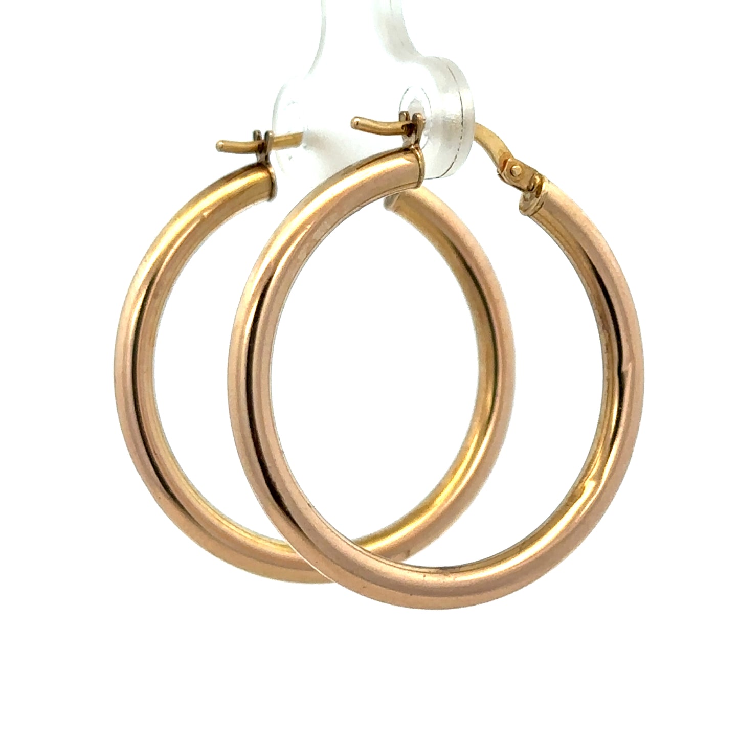 9ct yellow gold hoop earrings by Reeves and Sons, lightweight 1.8g, showcasing classic round hoop design and polished finish.