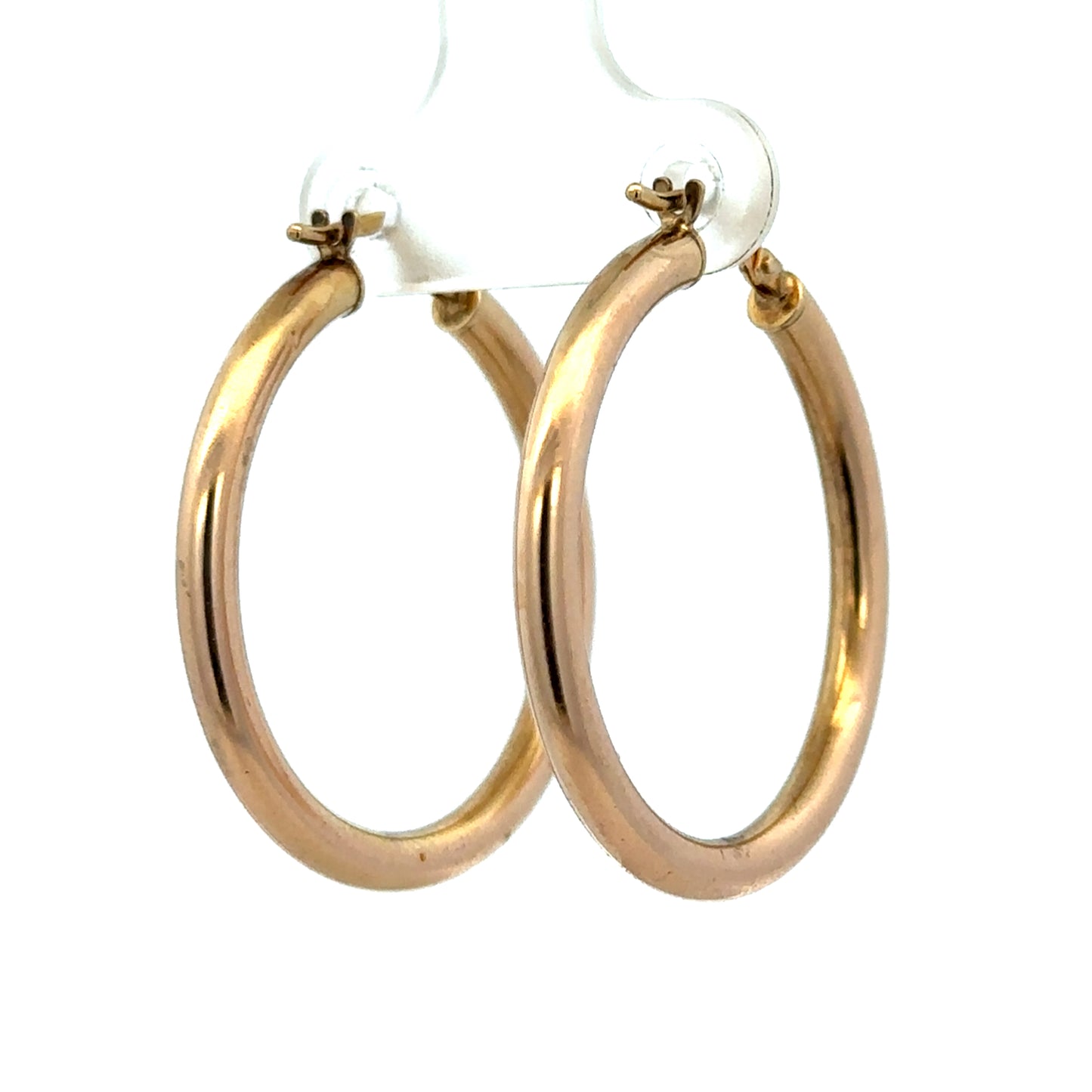 9ct yellow gold hoop earrings weighing 1.8g, stylish and classic jewelry by Reeves and Sons, shown on a white background.