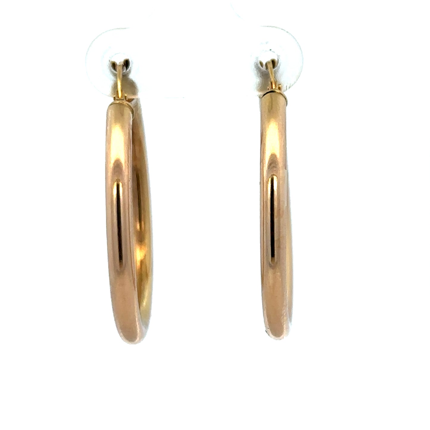 9ct yellow gold hoop earrings weighing 1.8g, featuring a classic circular design, by Reeves and Sons.