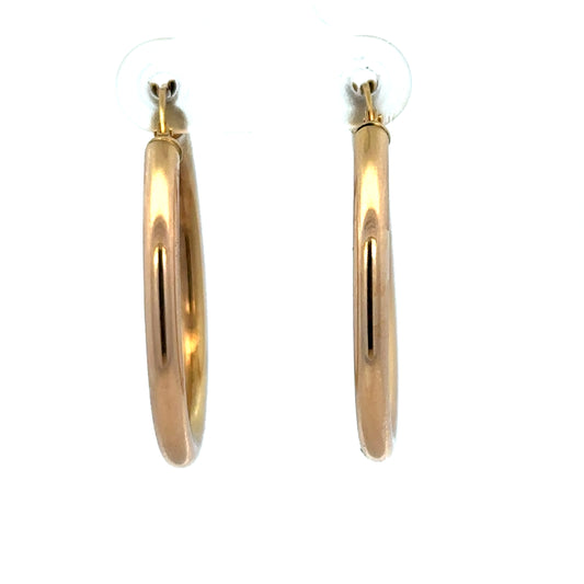 9ct yellow gold hoop earrings weighing 1.8g, featuring a classic circular design, by Reeves and Sons.