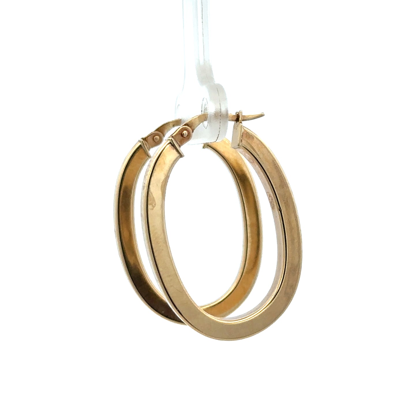 9ct yellow gold hoop earrings weighing 2.1g, featuring a classic circular design, by Reeves and Sons.