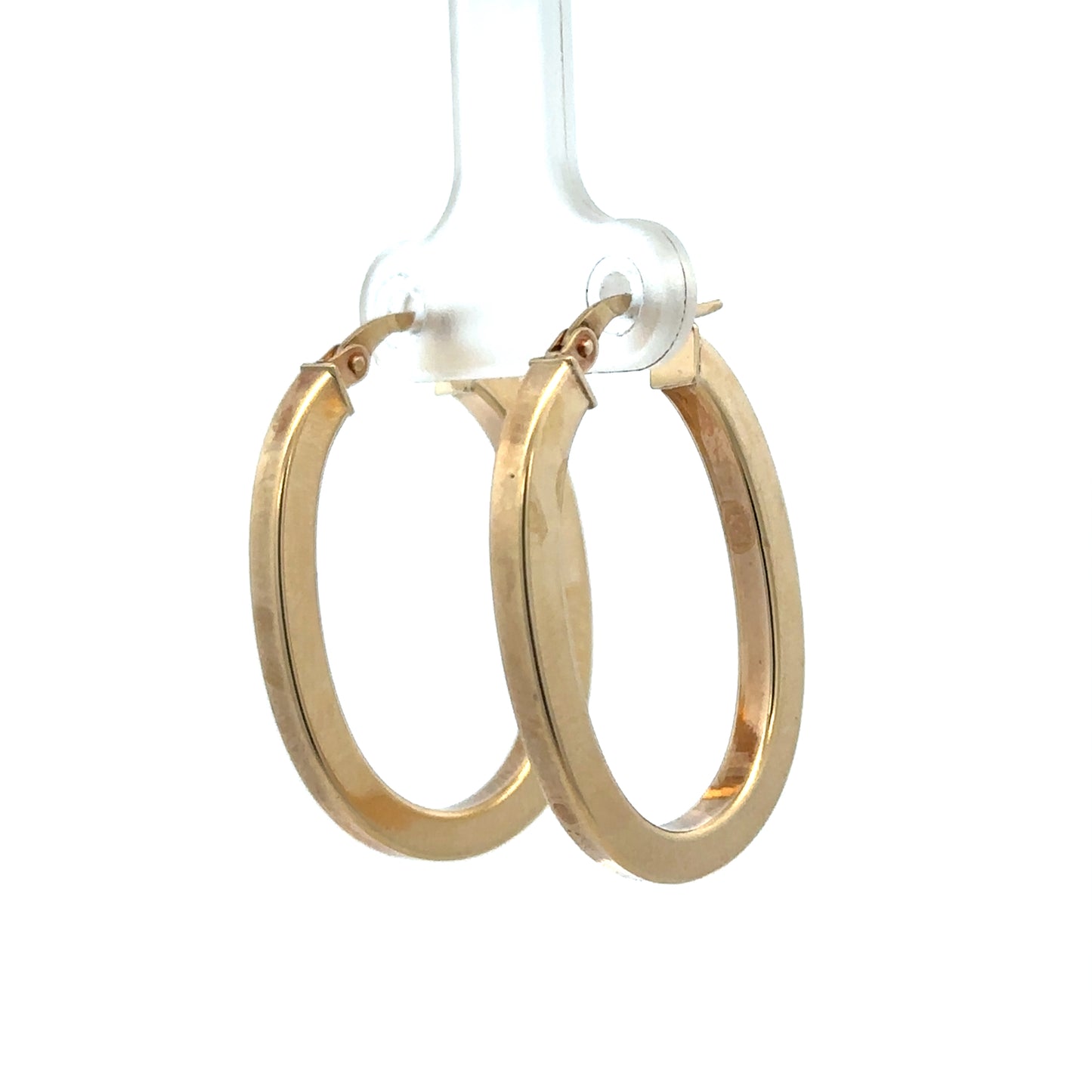 9ct yellow gold hoop earrings, lightweight 2.1g, with smooth polished finish, from Reeves and Sons.