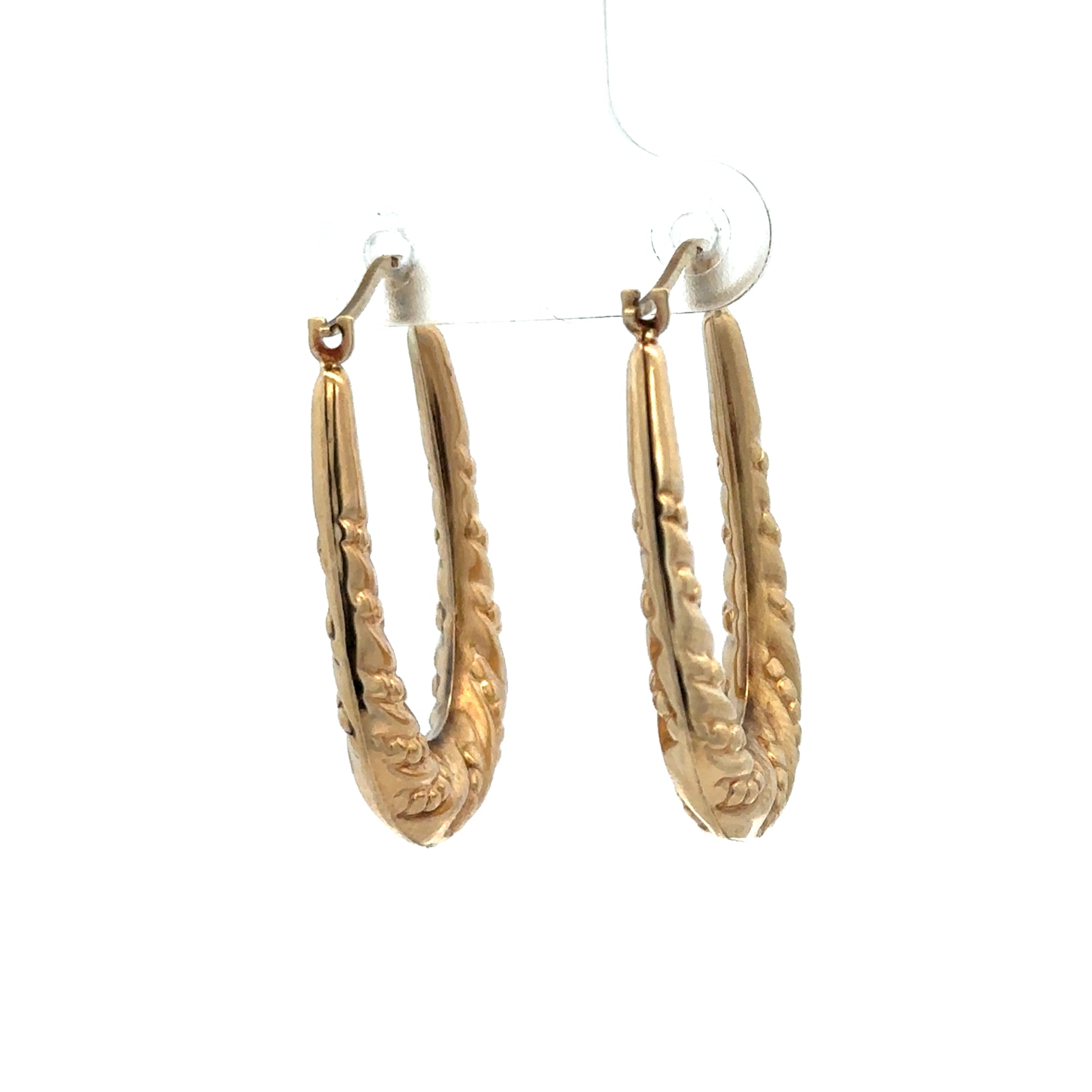 9ct yellow gold hoop earrings by Reeves and Sons, lightweight 1.7g, featuring classic circular design and polished finish.