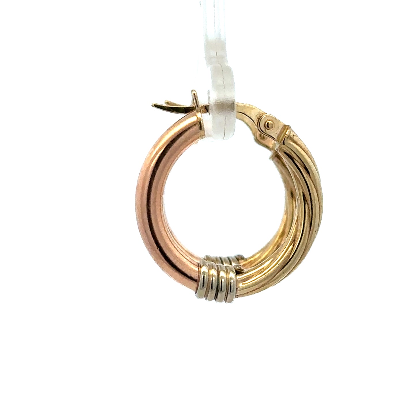 Reeves and Sons 9ct gold hoop earrings, 2.2g, with a smooth polished finish, displayed on a plain background.