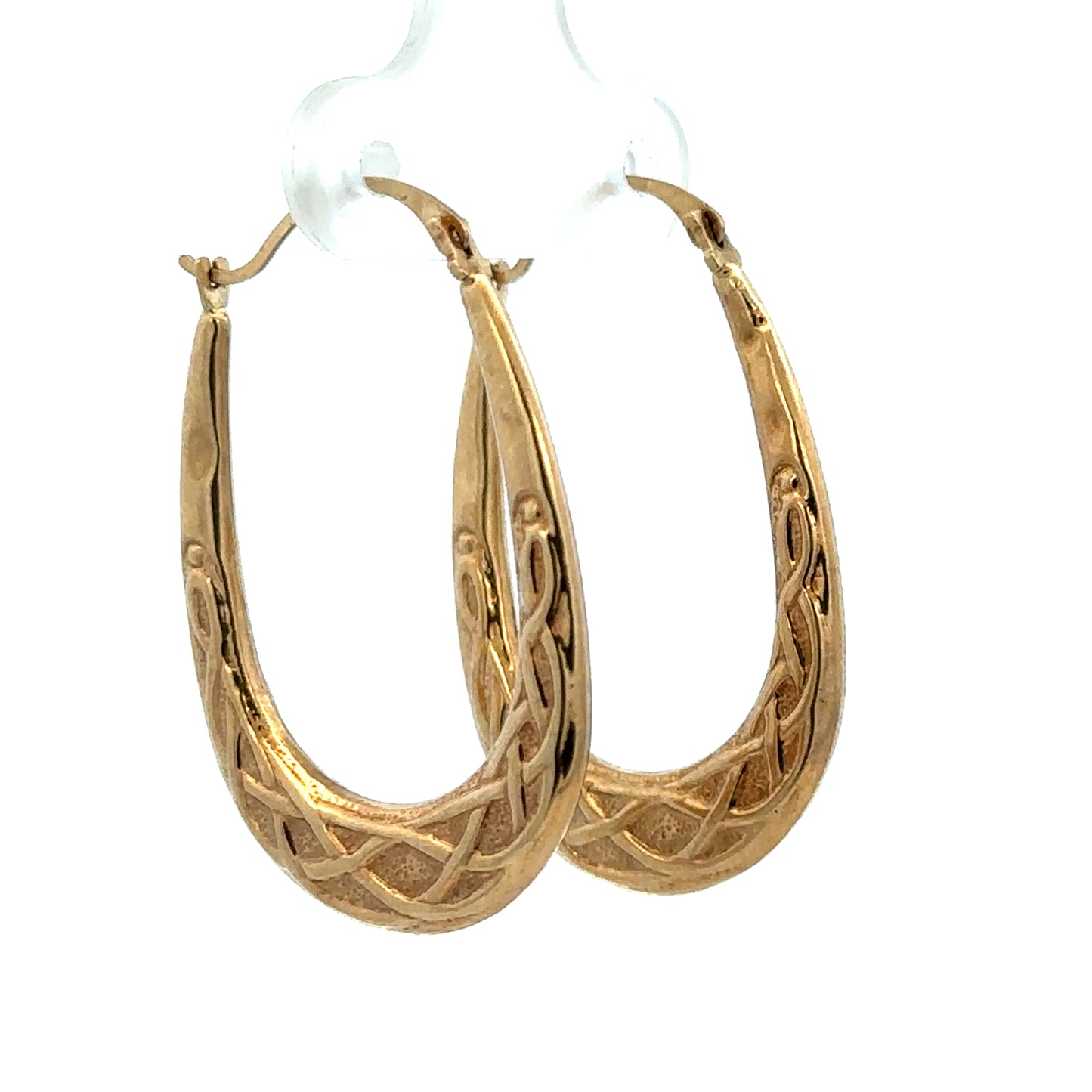 9ct yellow gold hoop earrings from Reeves and Sons, lightweight and polished with a classic circular design.