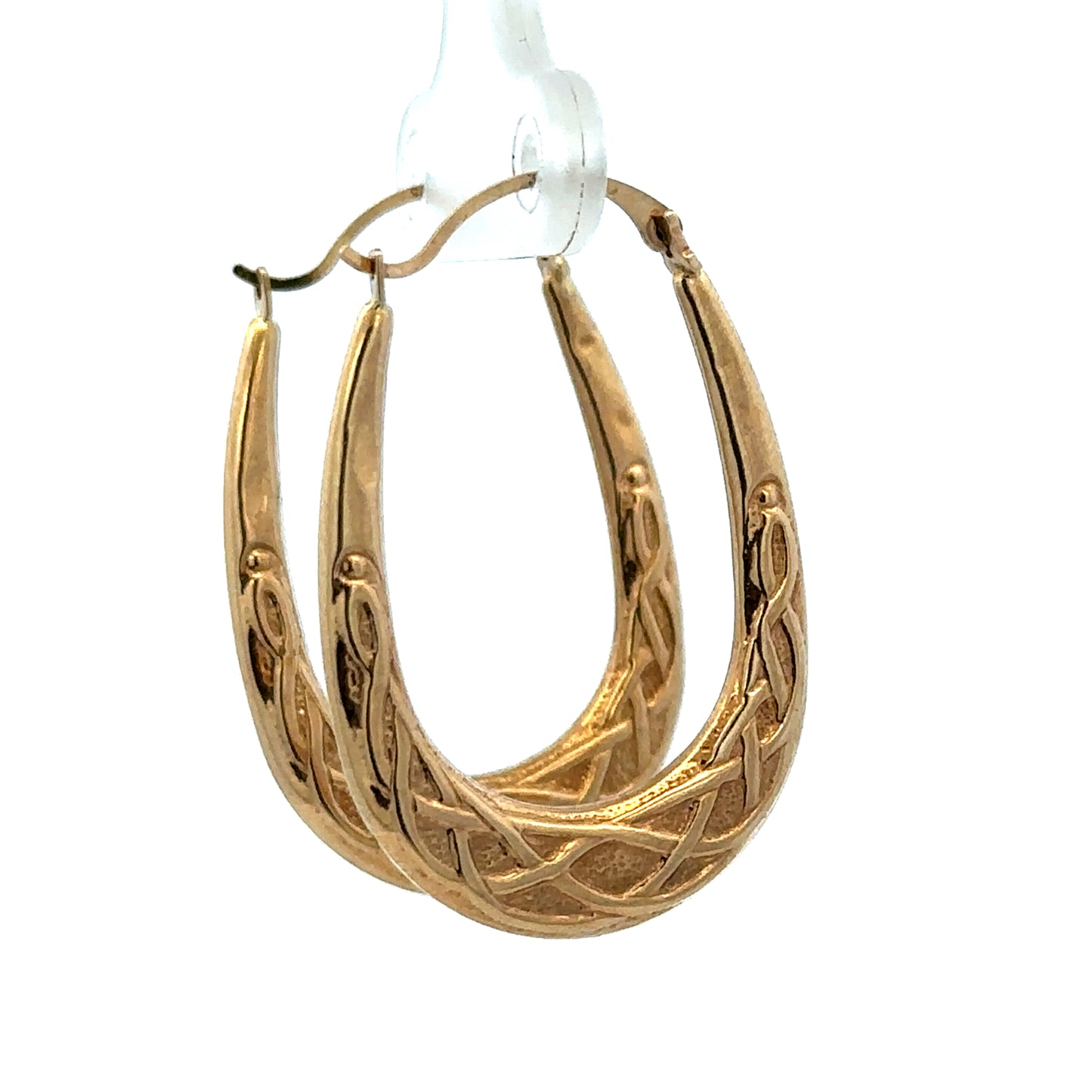 9ct yellow gold hoop earrings weighing 1.3g, stylish and classic jewelry from Reeves and Sons, displayed on a neutral background