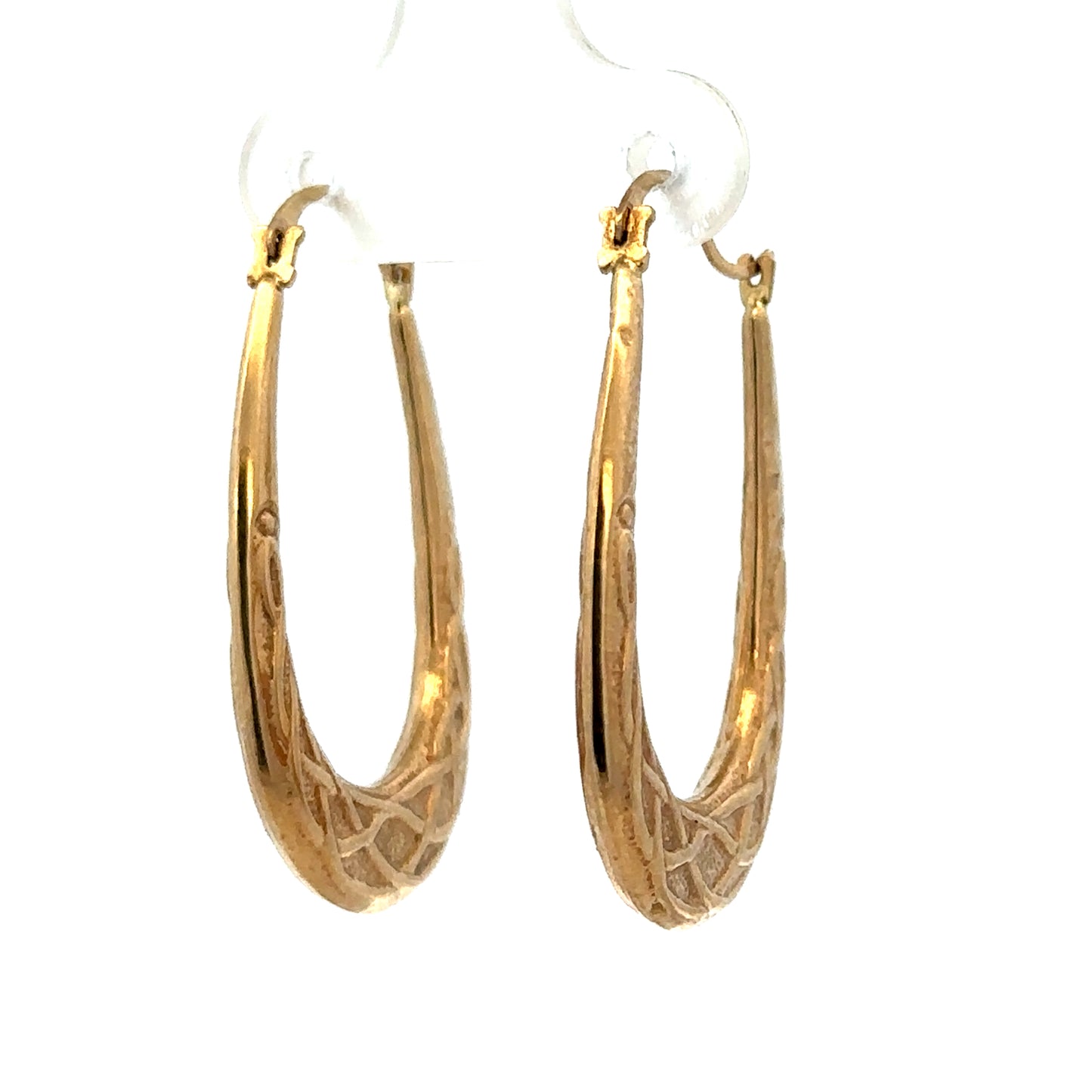 9ct yellow gold hoop earrings weighing 1.3g, stylish and classic jewelry by Reeves and Sons, shown in the product image