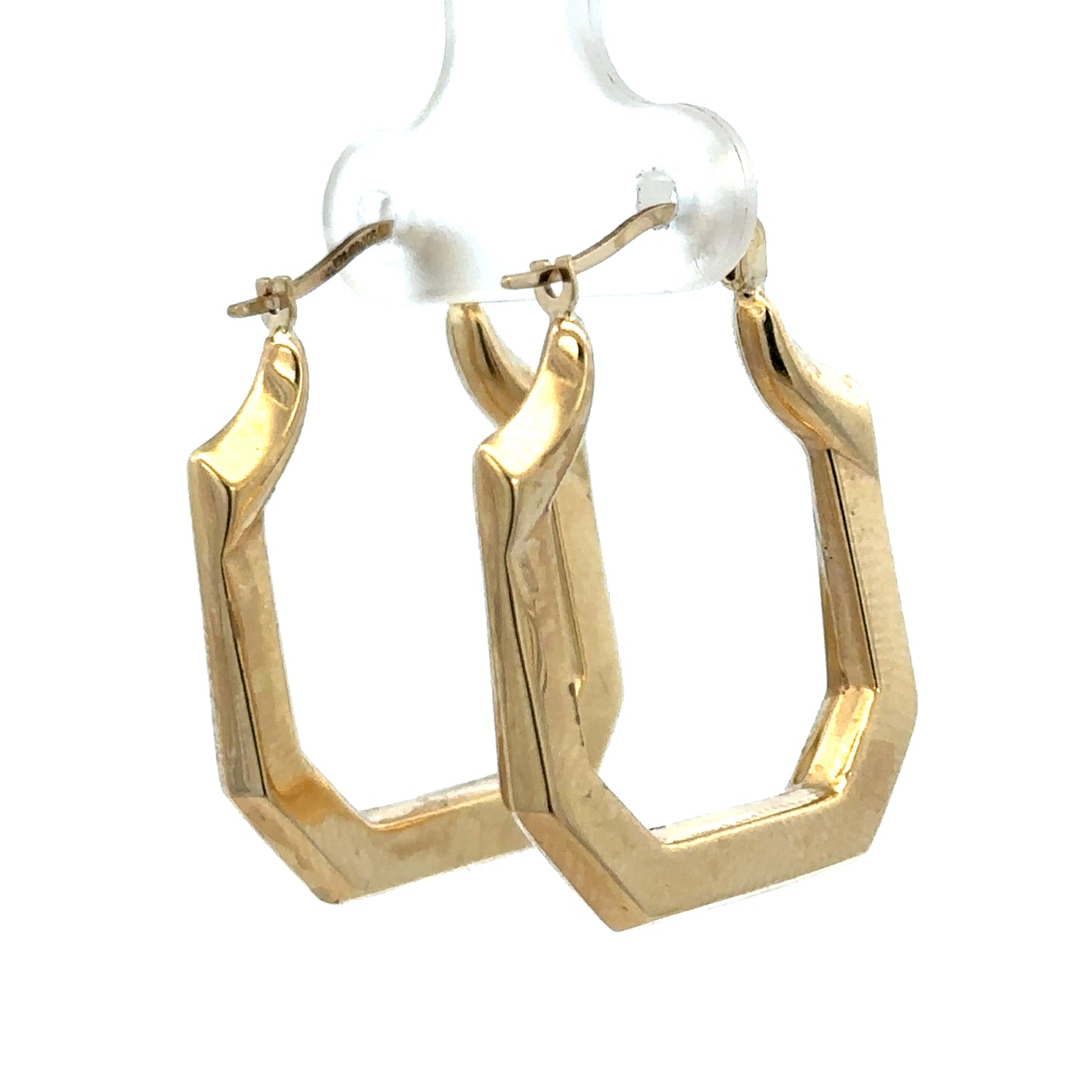 9ct yellow gold hoop earrings weighing 2.2g, from Reeves and Sons, showcasing classic round hoops on a white background