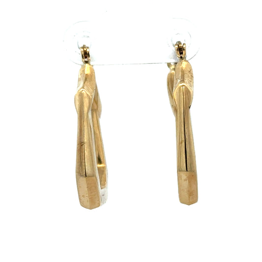 9ct yellow gold hoop earrings weighing 2.2g, from Reeves and Sons, shown in a close-up image highlighting their circular design.