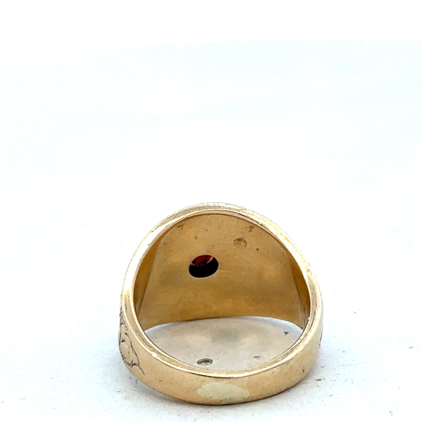 9ct yellow gold ring in size L from Reeves and Sons, featuring a smooth polished band.