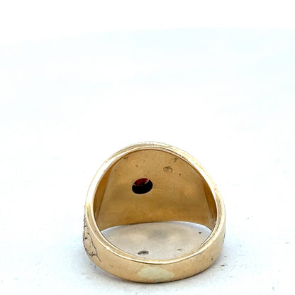 9ct yellow gold ring in size L from Reeves and Sons, featuring a smooth polished band.