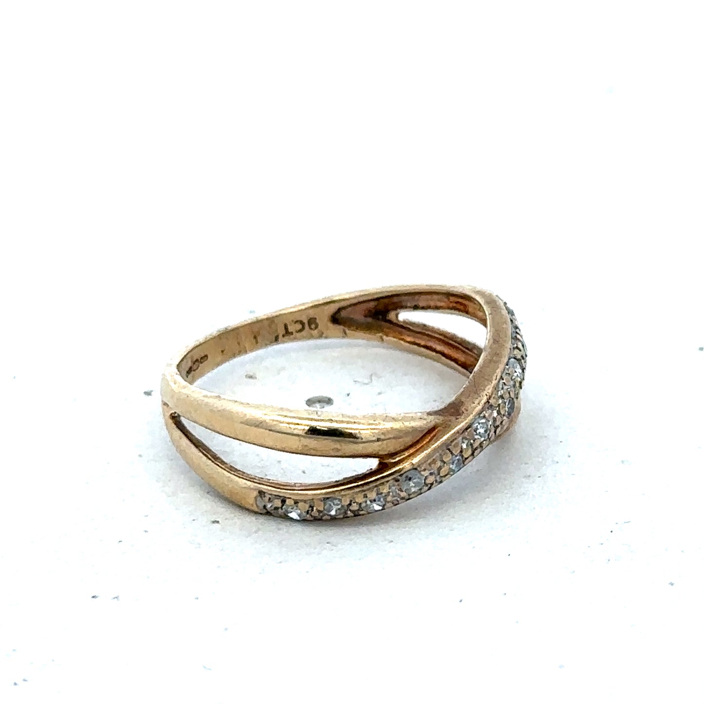 9ct yellow gold ring size N (sh25553l)