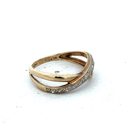 9ct yellow gold ring size N (sh25553l)